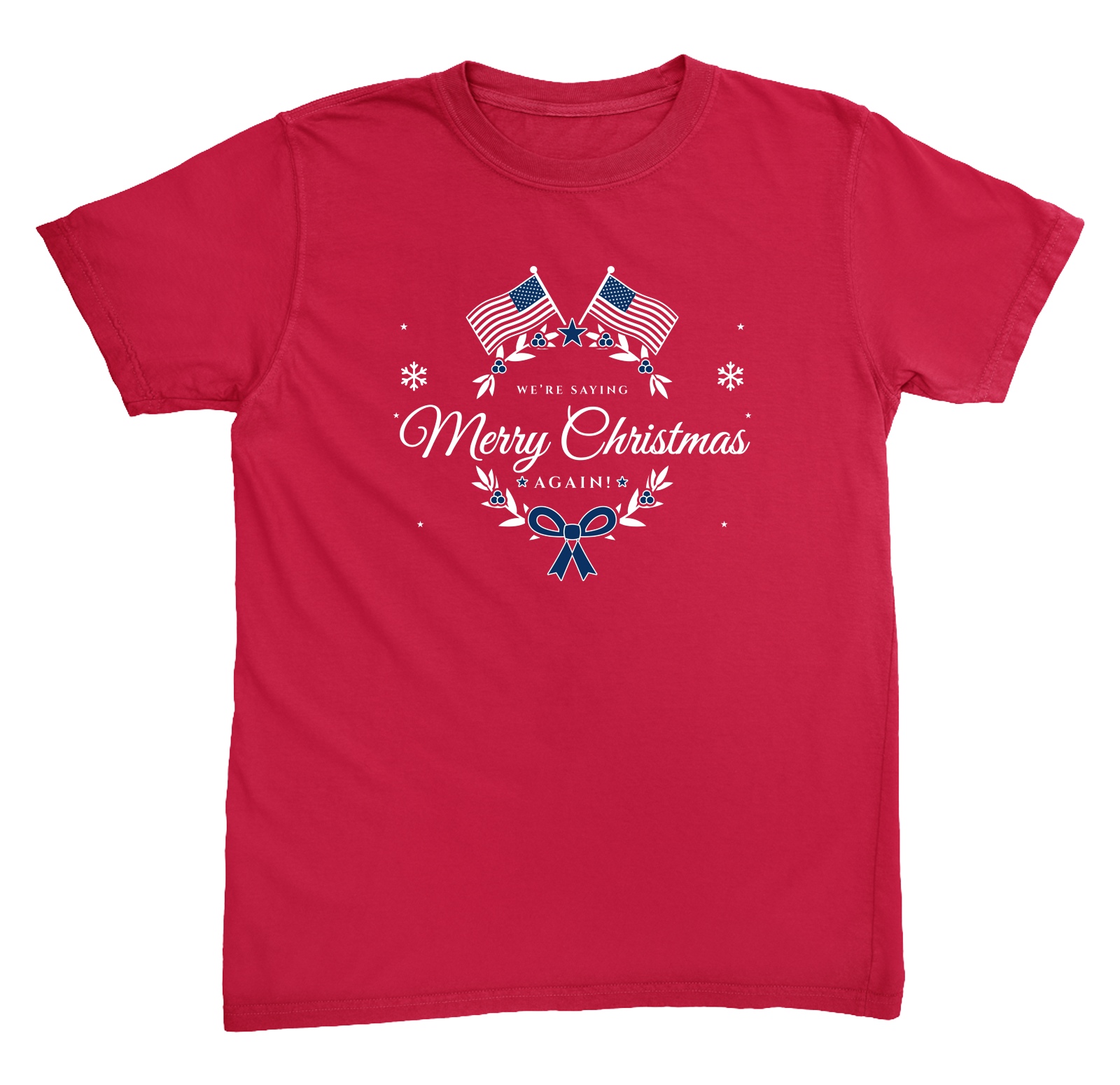 Merry Christmas Heavyweight Tee in Red