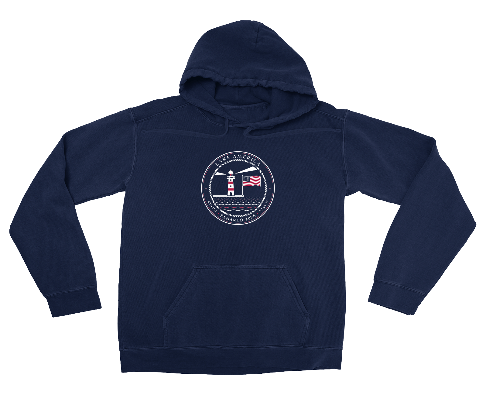 Lake America Garment-Dyed Hoodie in True Navy