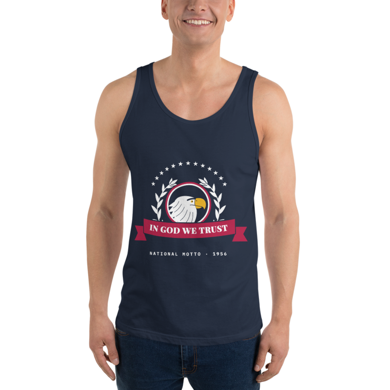 In God We Trust Tank Top in Navy