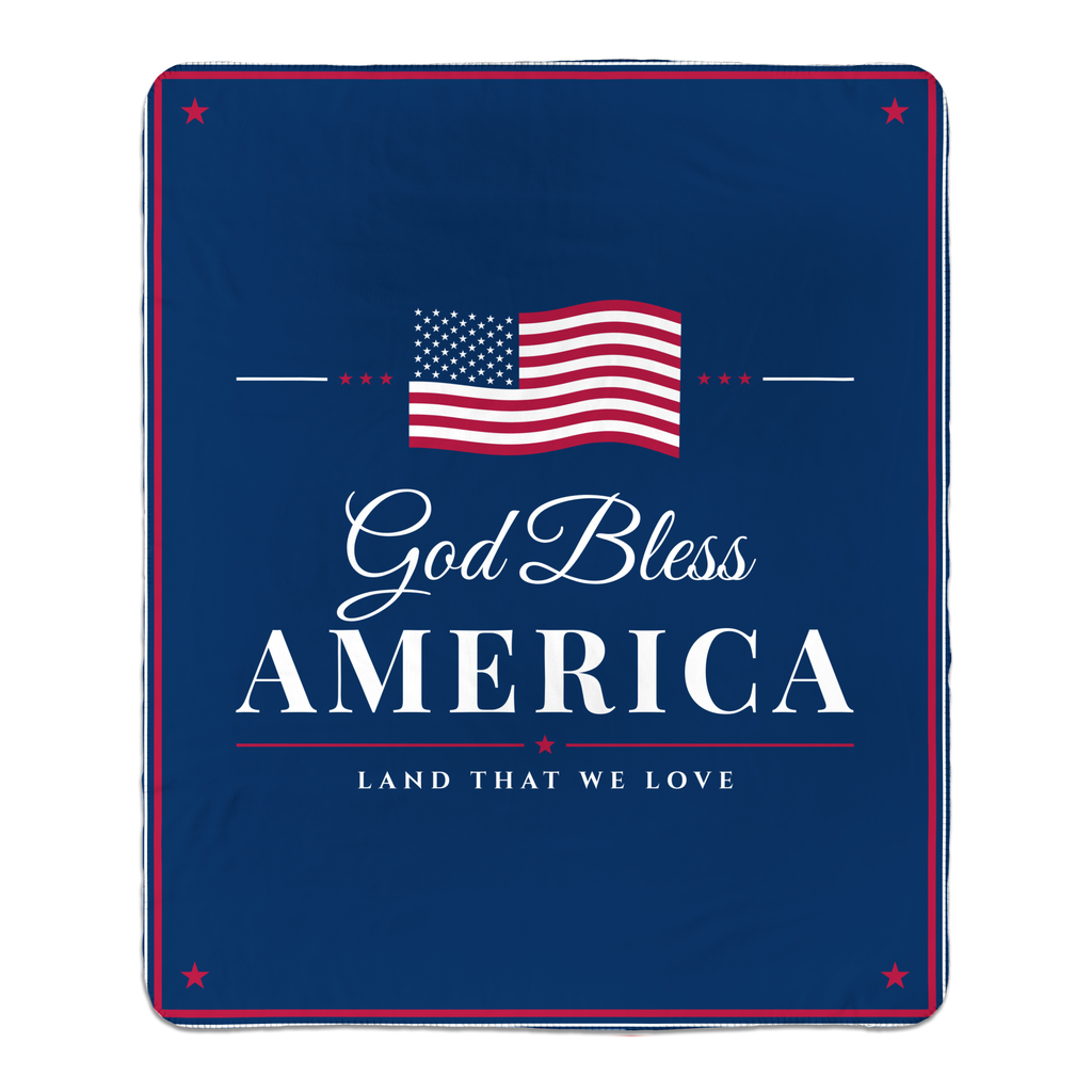 God Bless America Sherpa Blanket