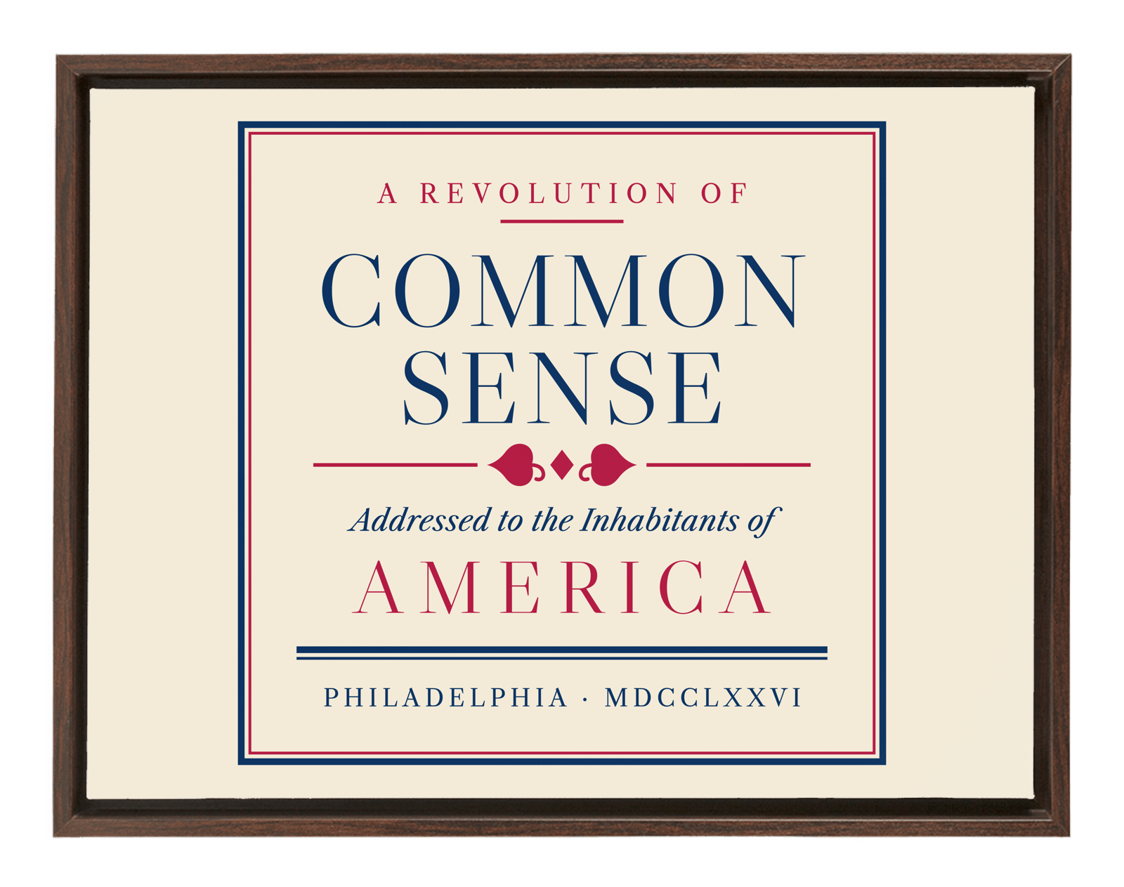 Common Sense Framed Canvas in Walnut Frame