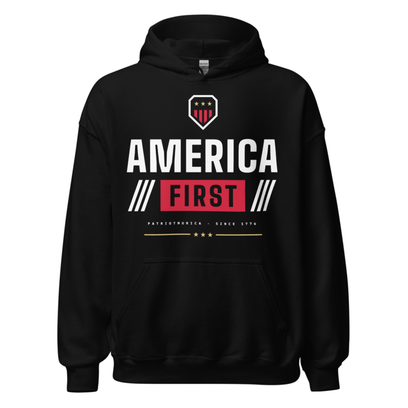 America First Hoodie in Black