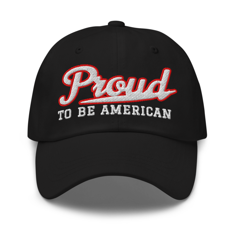 Proud to Be American Dad Hat in Black