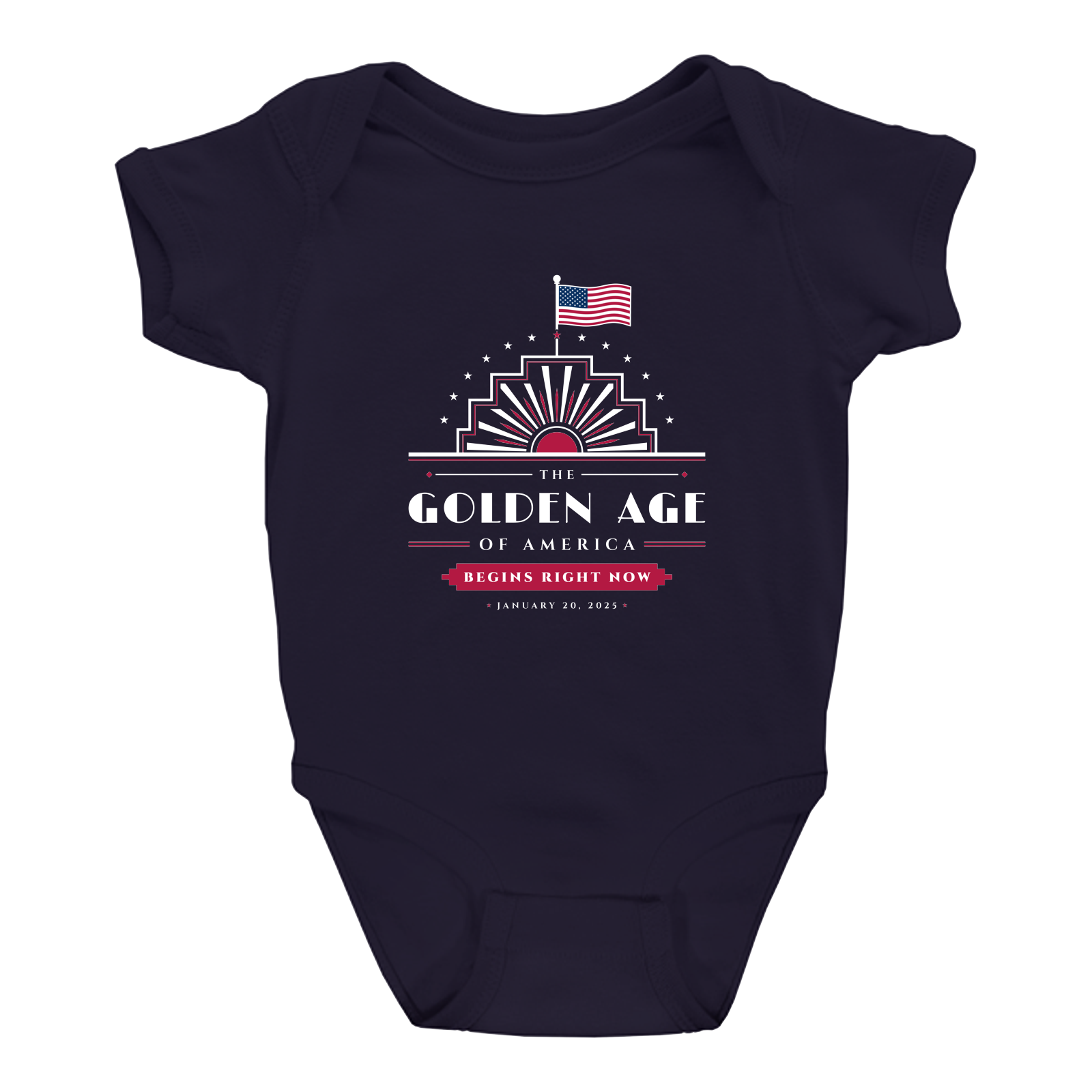 The Golden Age Baby Bodysuit in Navy