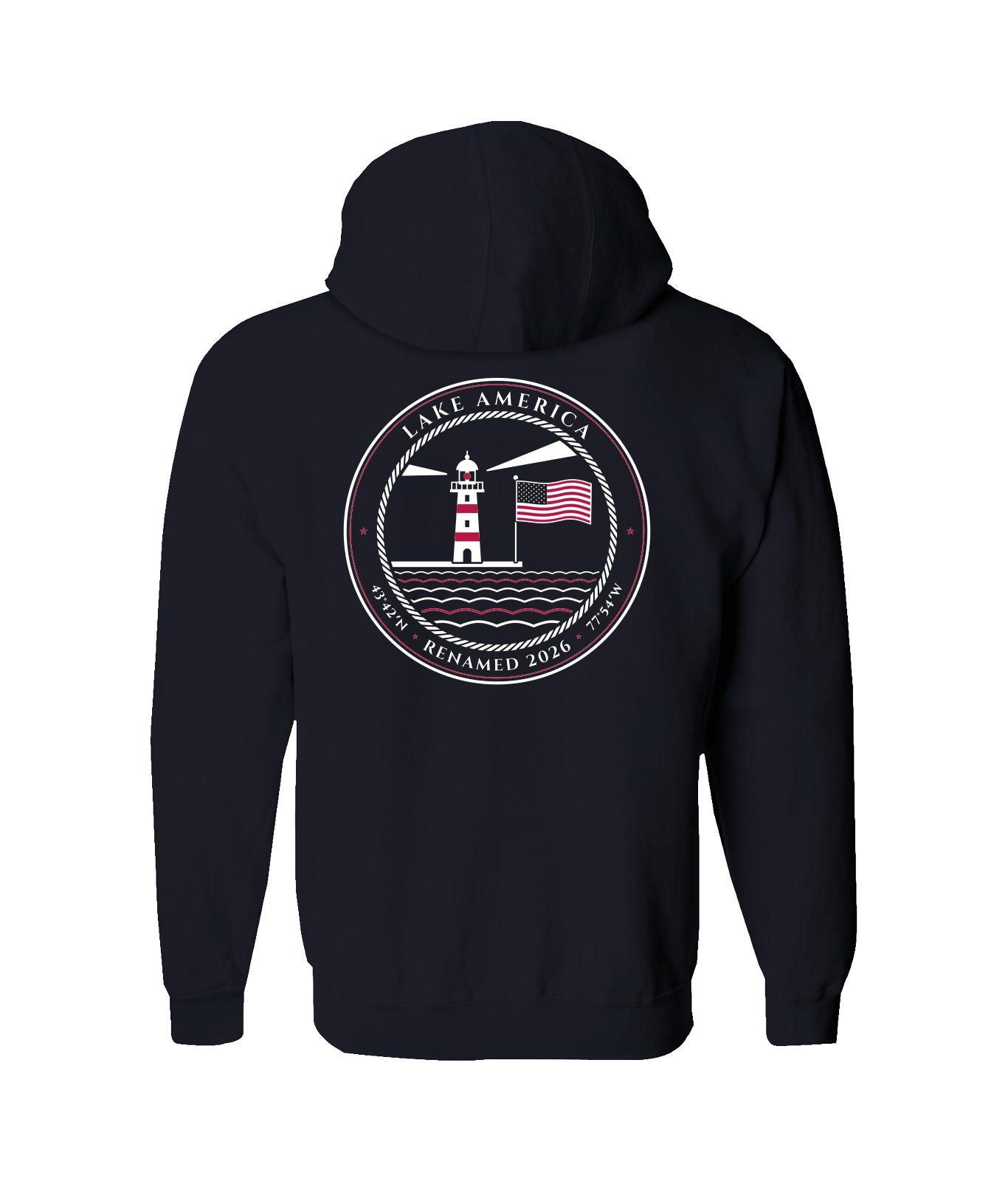 Lake America Zip Hoodie in Navy