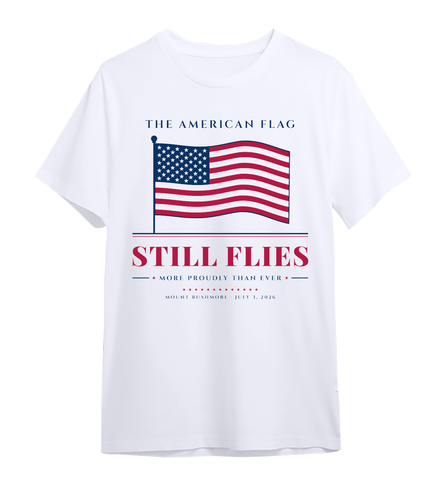 The American Flag Still Flies Oversized Tee in White