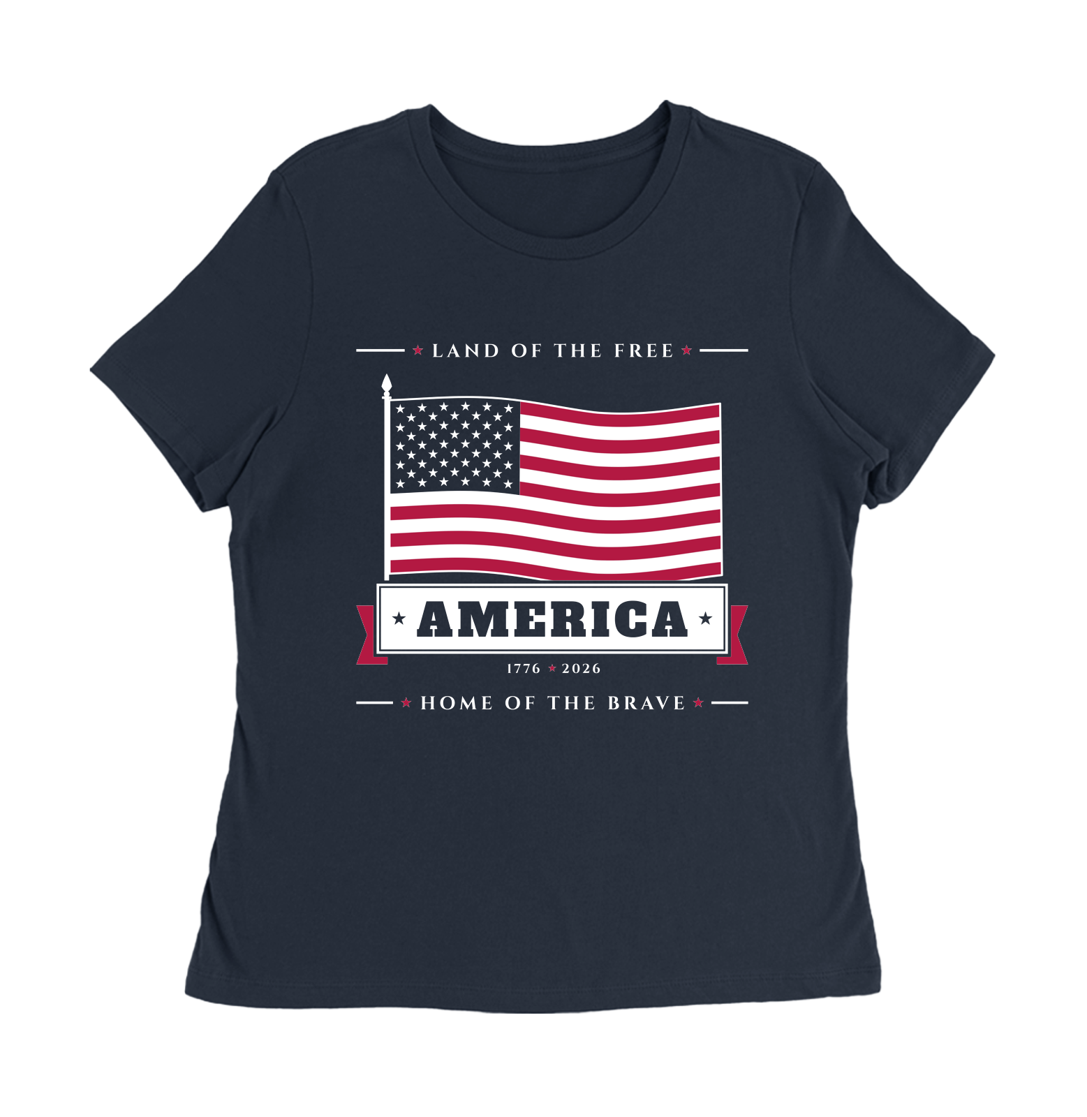 America Women's Relaxed Tee in Navy