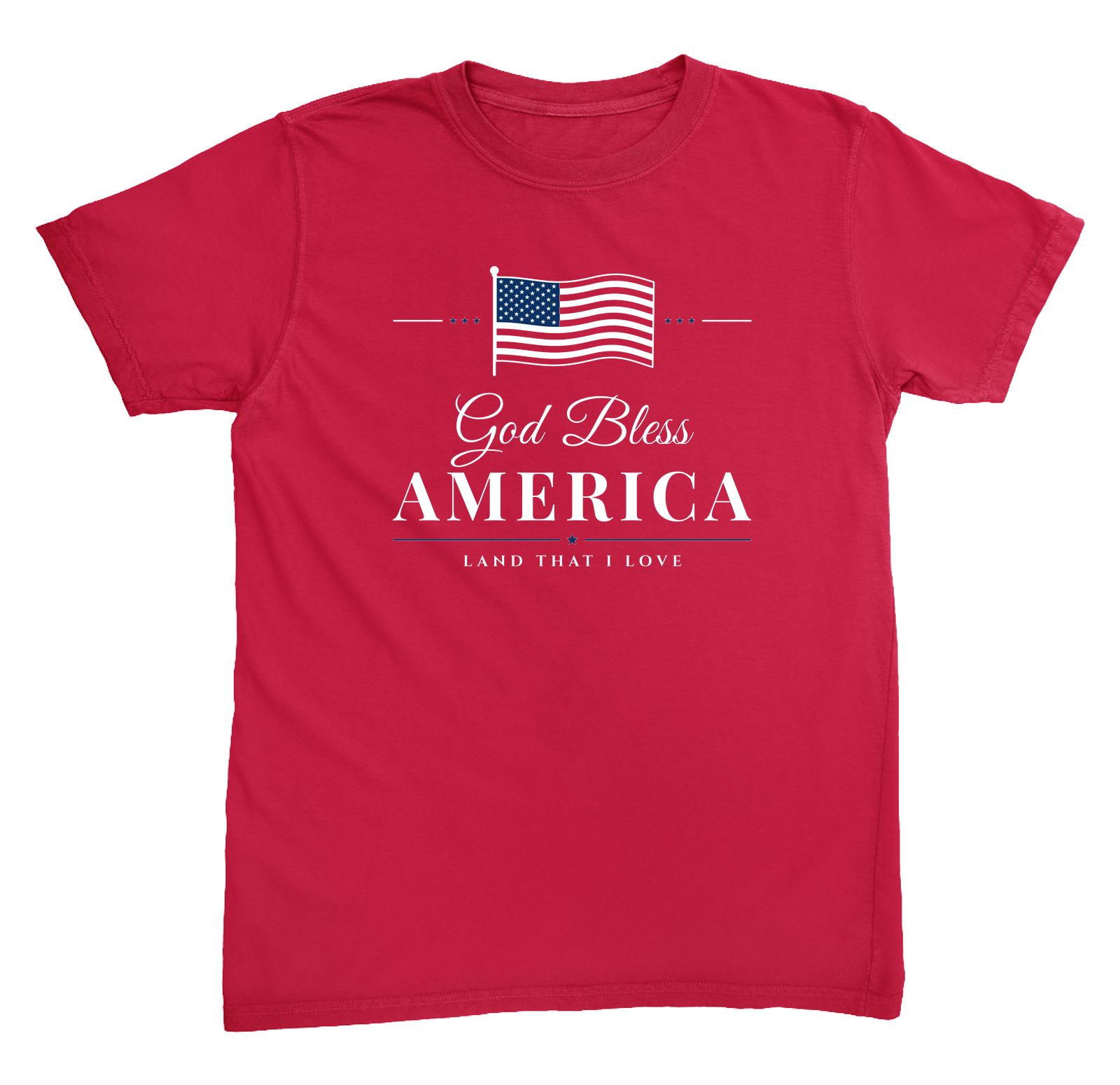 God Bless America Heavyweight Tee in Red