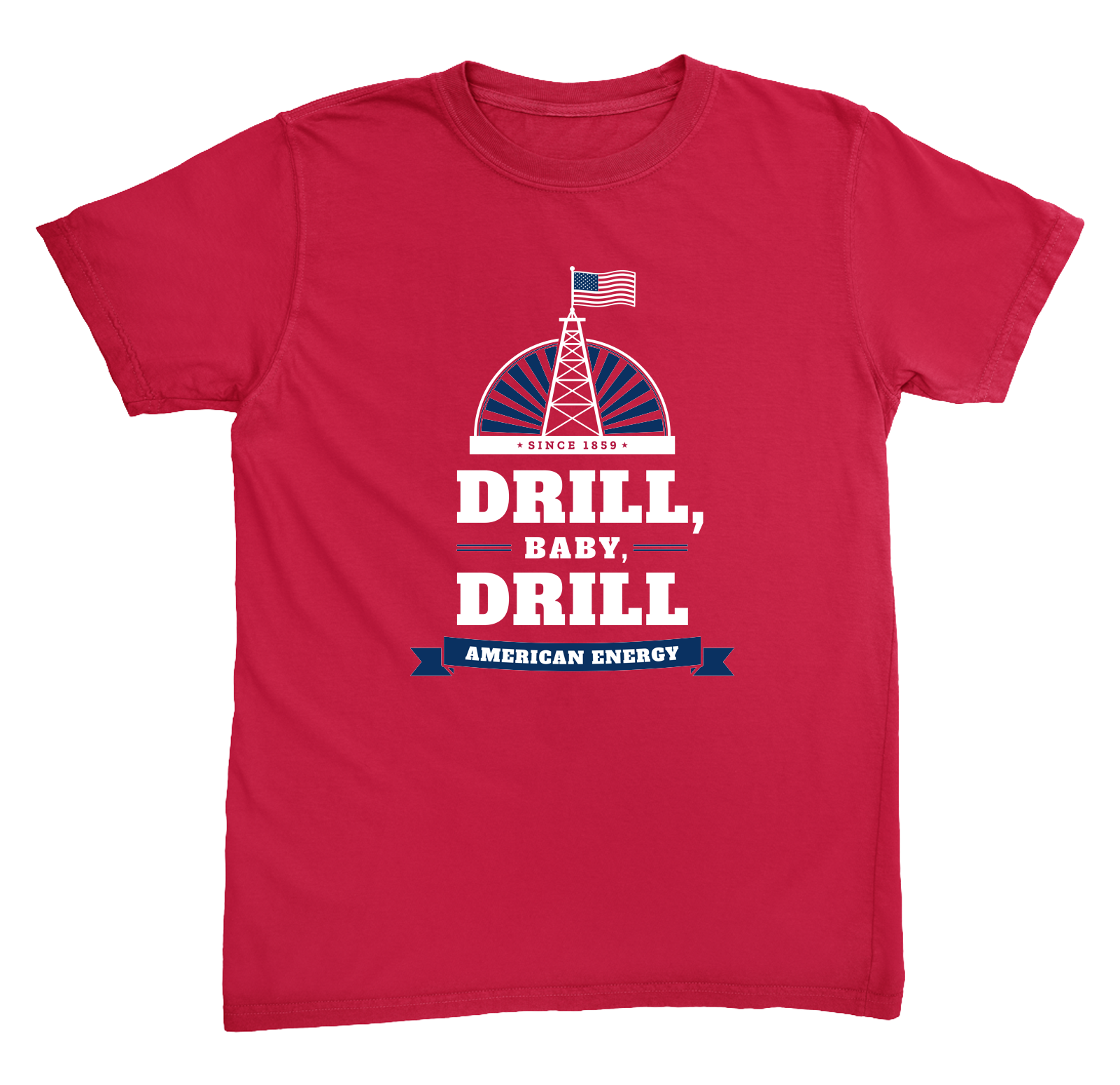 Drill, Baby, Drill Heavyweight Tee in Red