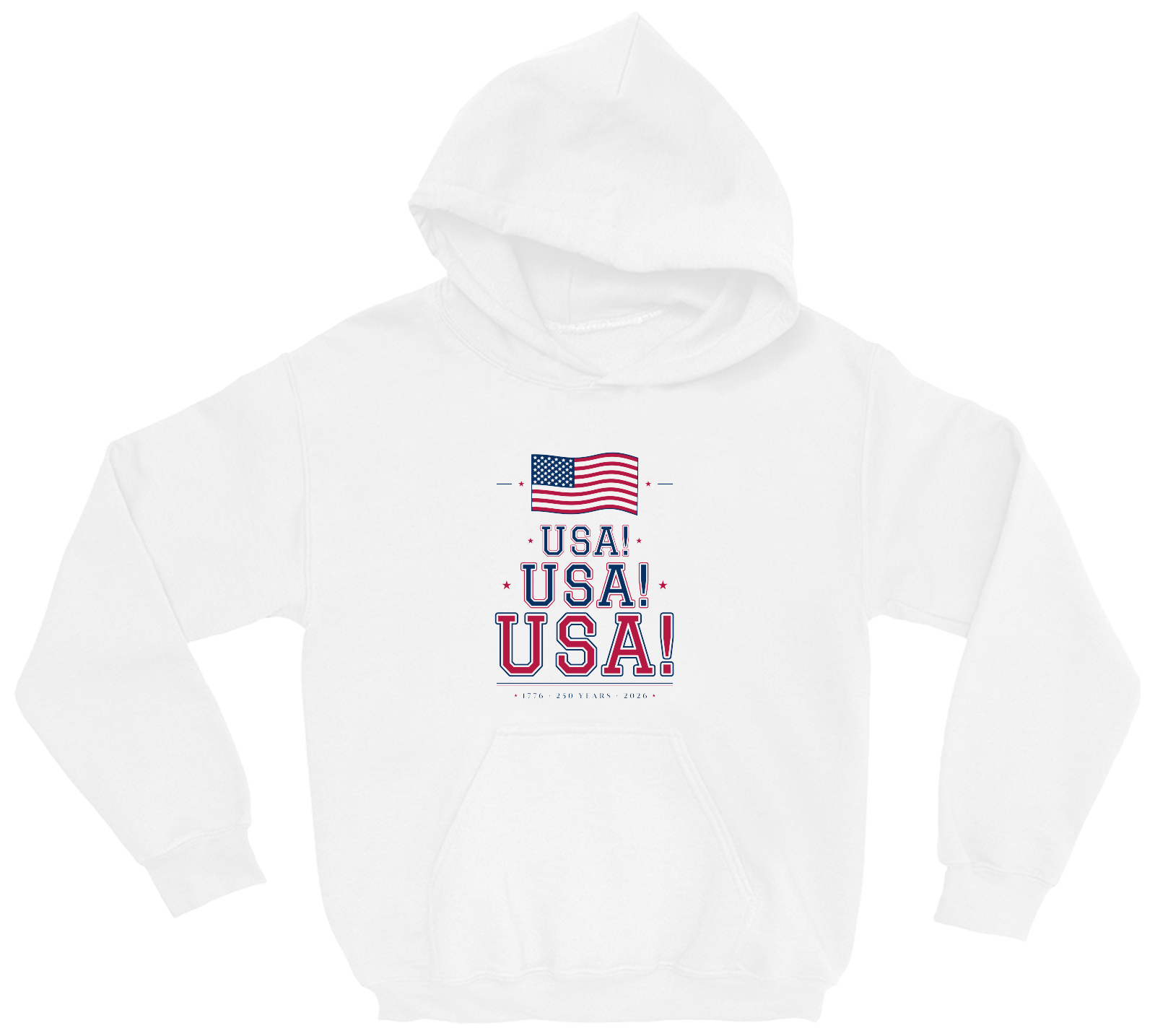 USA! USA! USA! Youth Hoodie in White