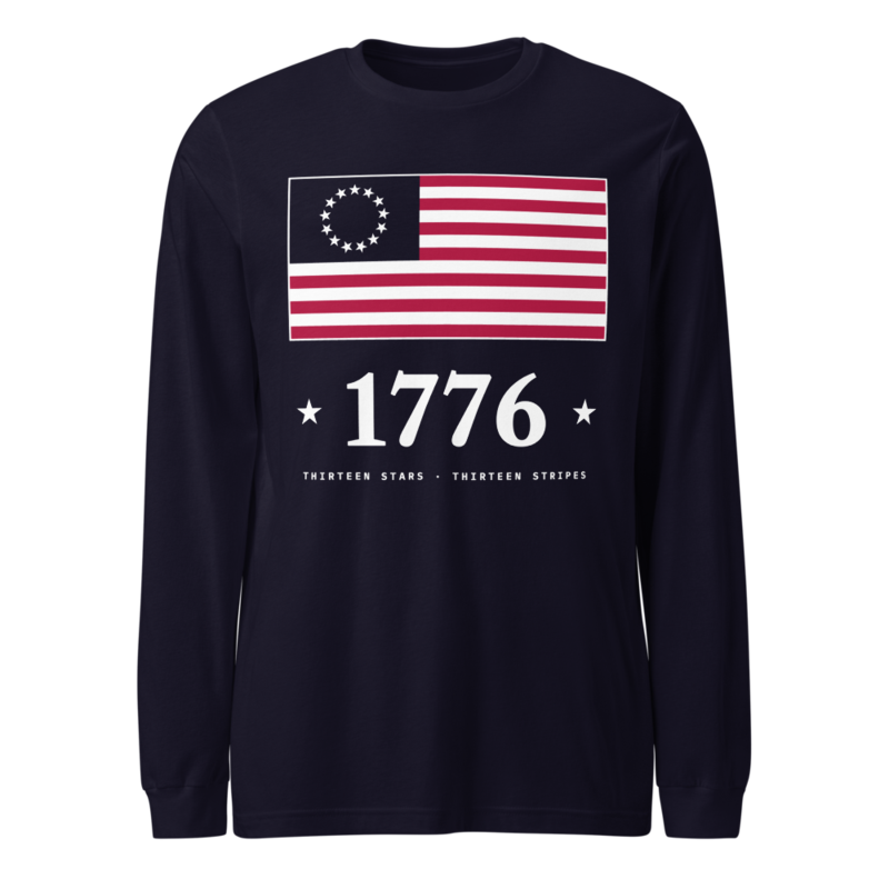 Betsy Ross 1776 Long Sleeve Tee in Navy