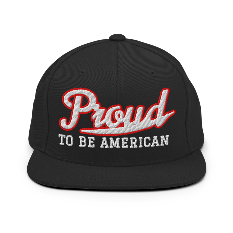 Proud to Be American Snapback in Black