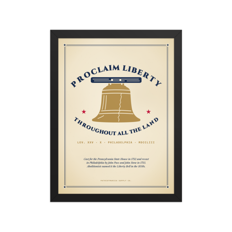 Liberty Bell Framed Print in Black