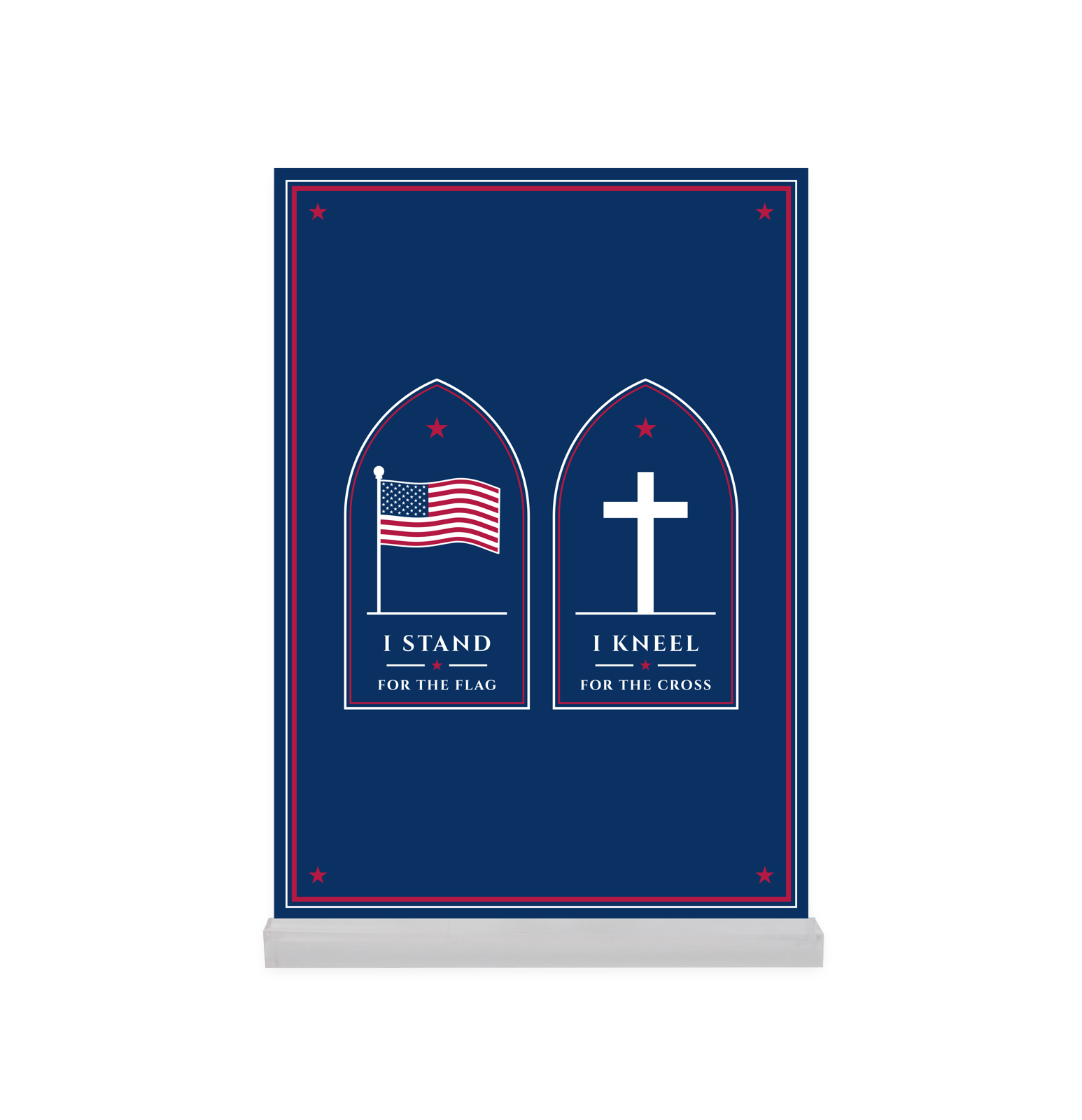 Stand for the Flag Acrylic Desk Block