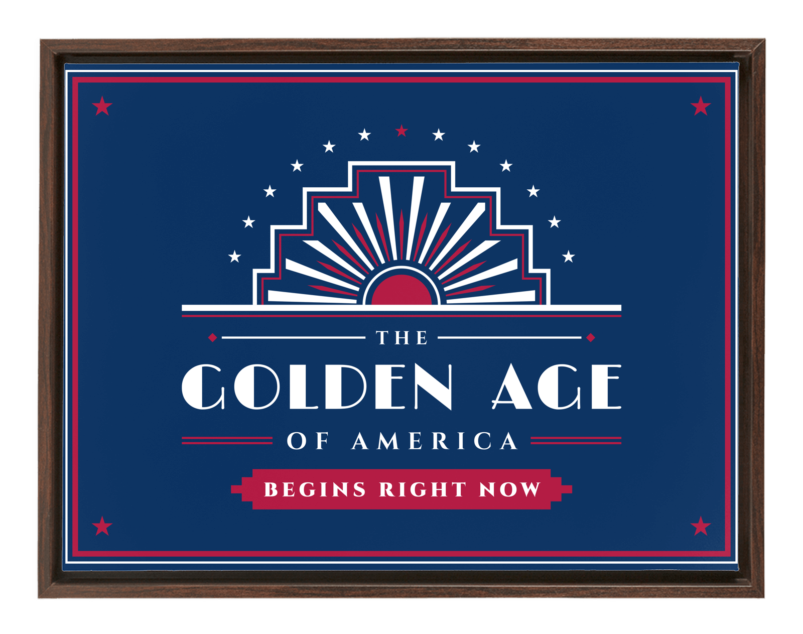 The Golden Age Framed Canvas in Walnut Frame