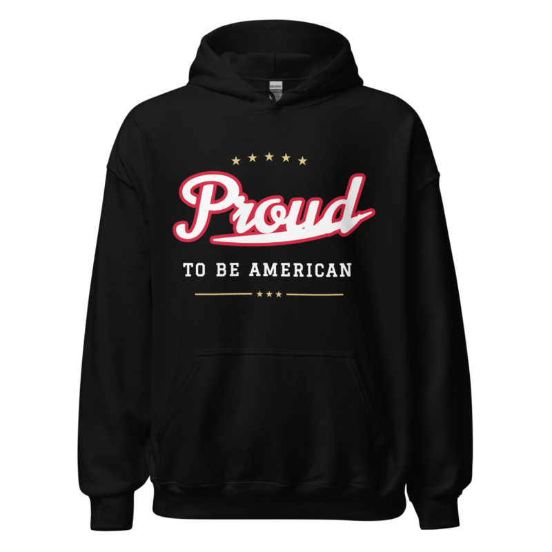 Proud to Be American Hoodie in Black