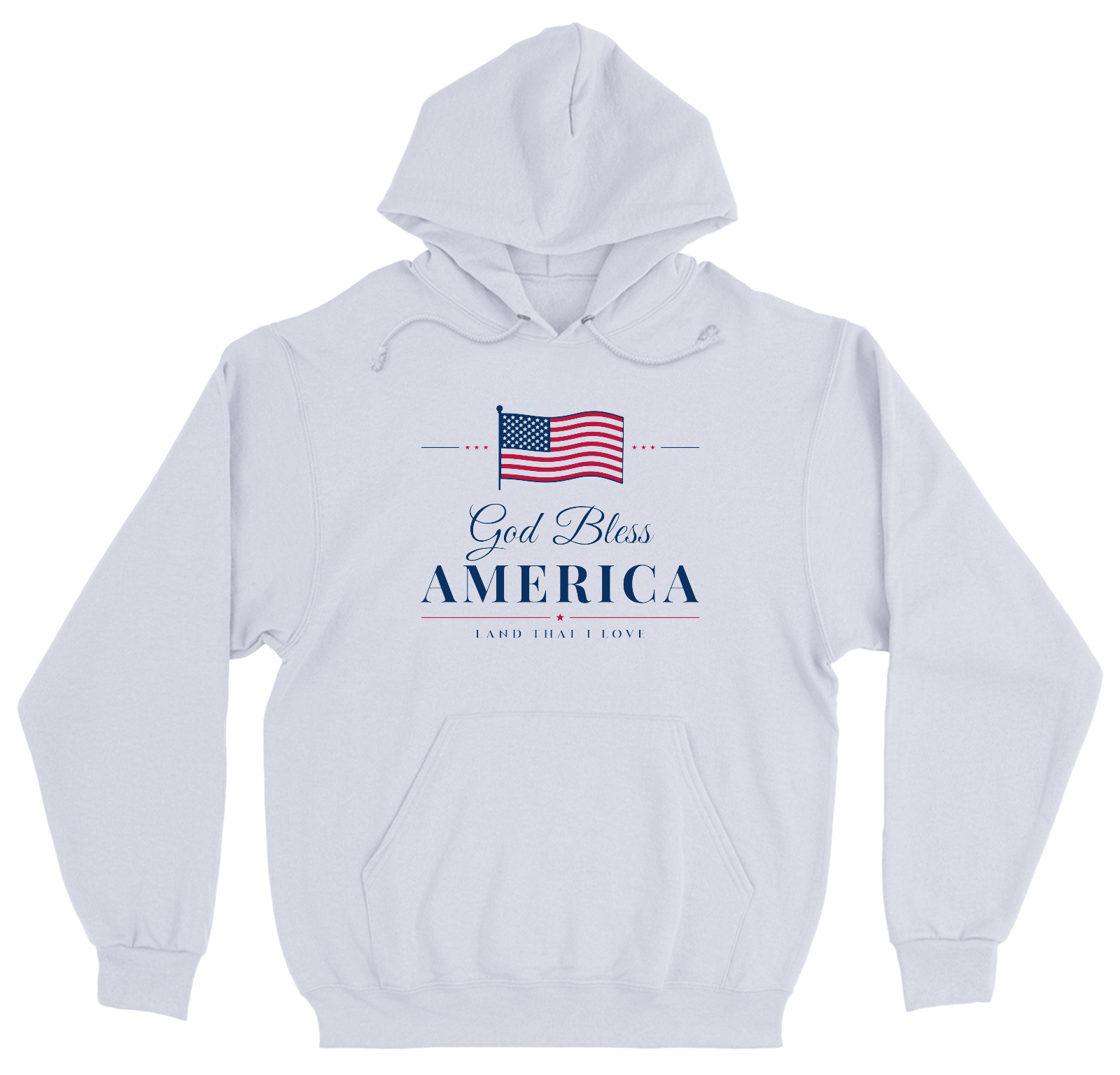 God Bless America Heavyweight Hoodie in White