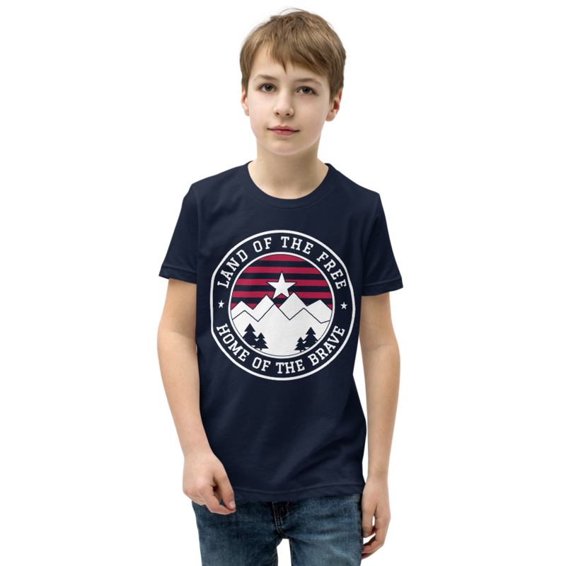 Land of the Free Youth Tee in Navy