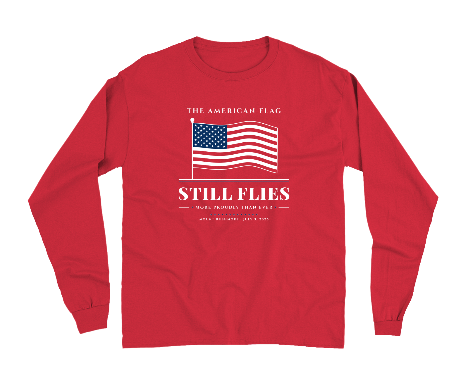 The American Flag Still Flies Garment-Dyed Long Sleeve in Red