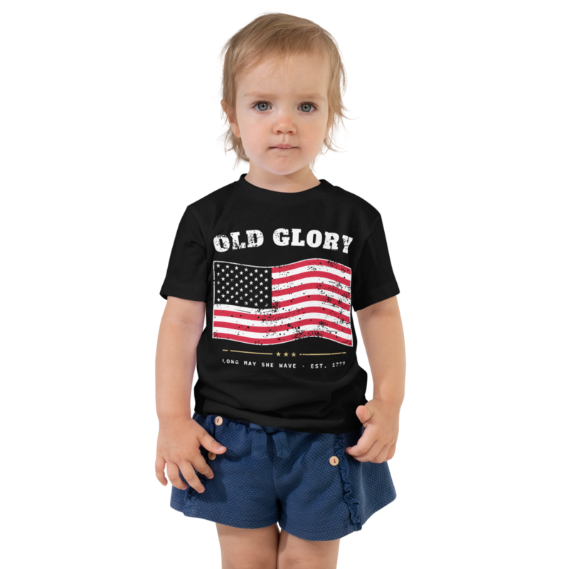 Old Glory Toddler Tee in Black