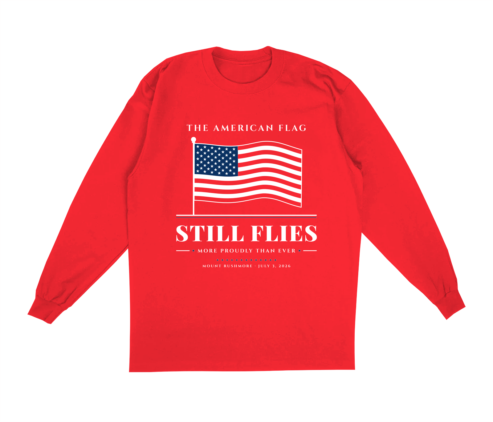 The American Flag Still Flies Oversized Long Sleeve in Red