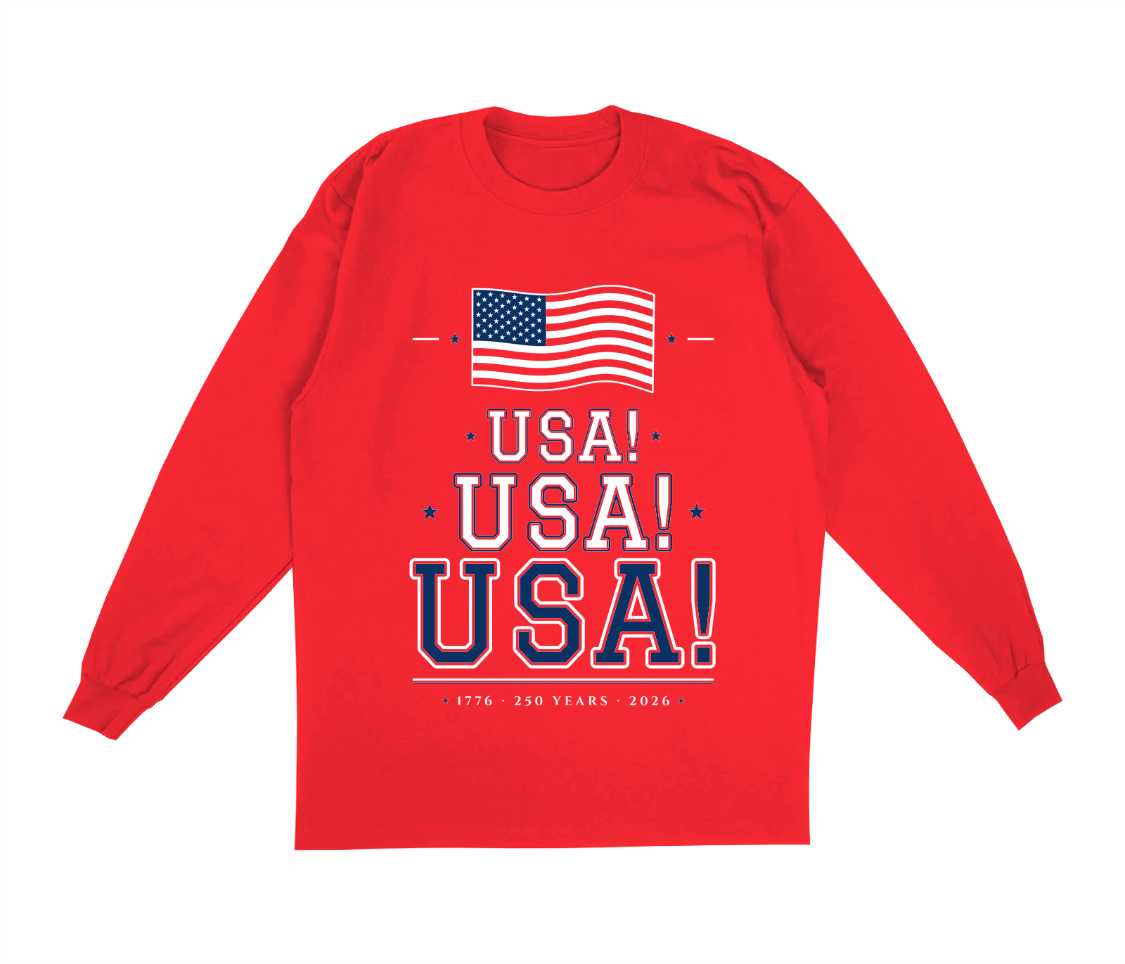 USA! USA! USA! Oversized Long Sleeve in Red