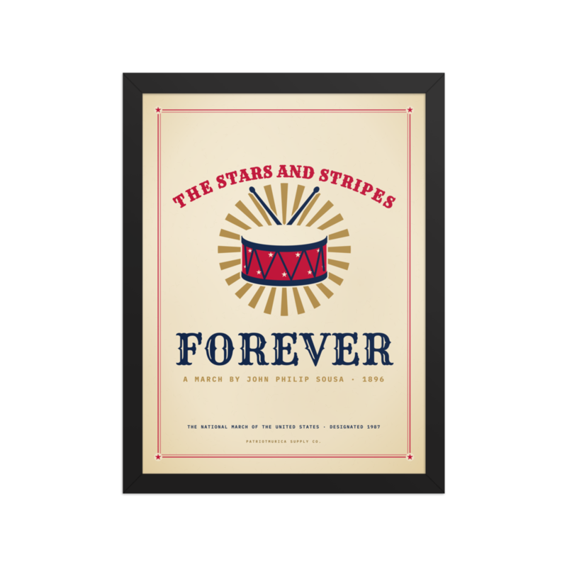 The Stars and Stripes Forever Framed Print in Black