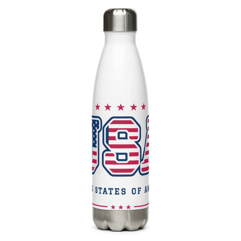 USA Water Bottle in White