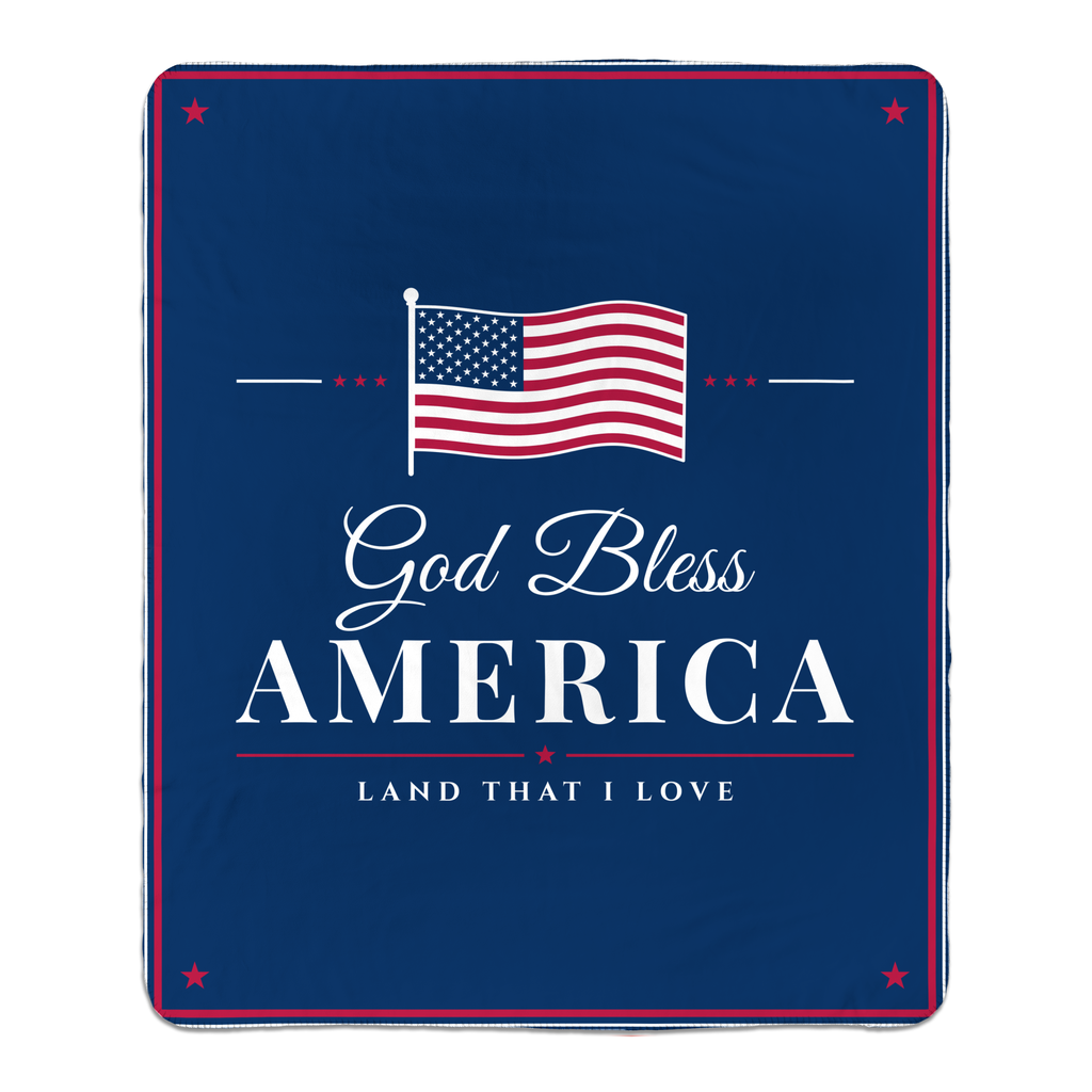 God Bless America Sherpa Blanket