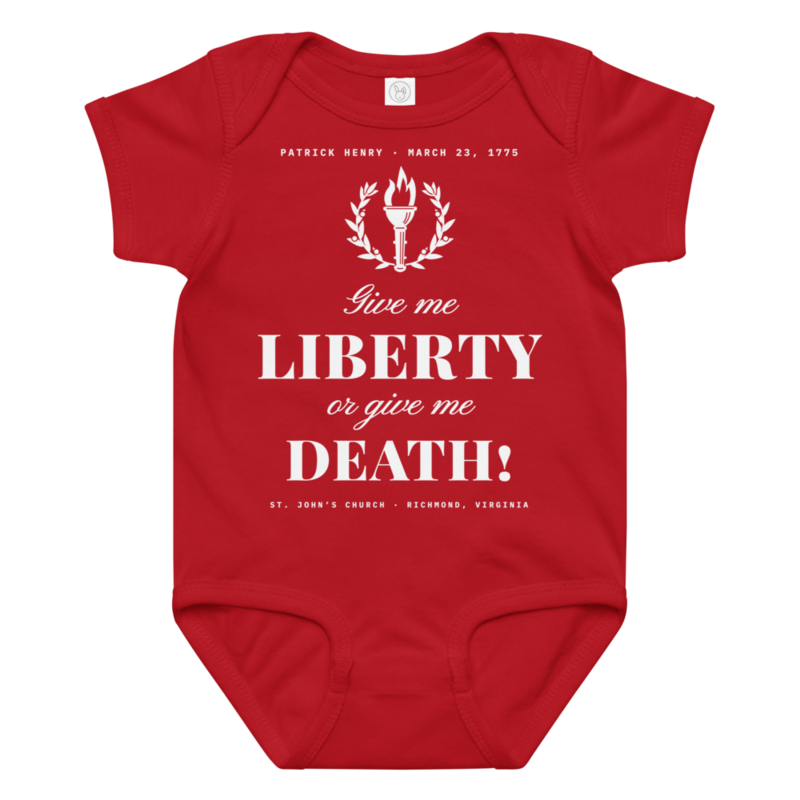 Liberty or Death Baby Bodysuit in Red