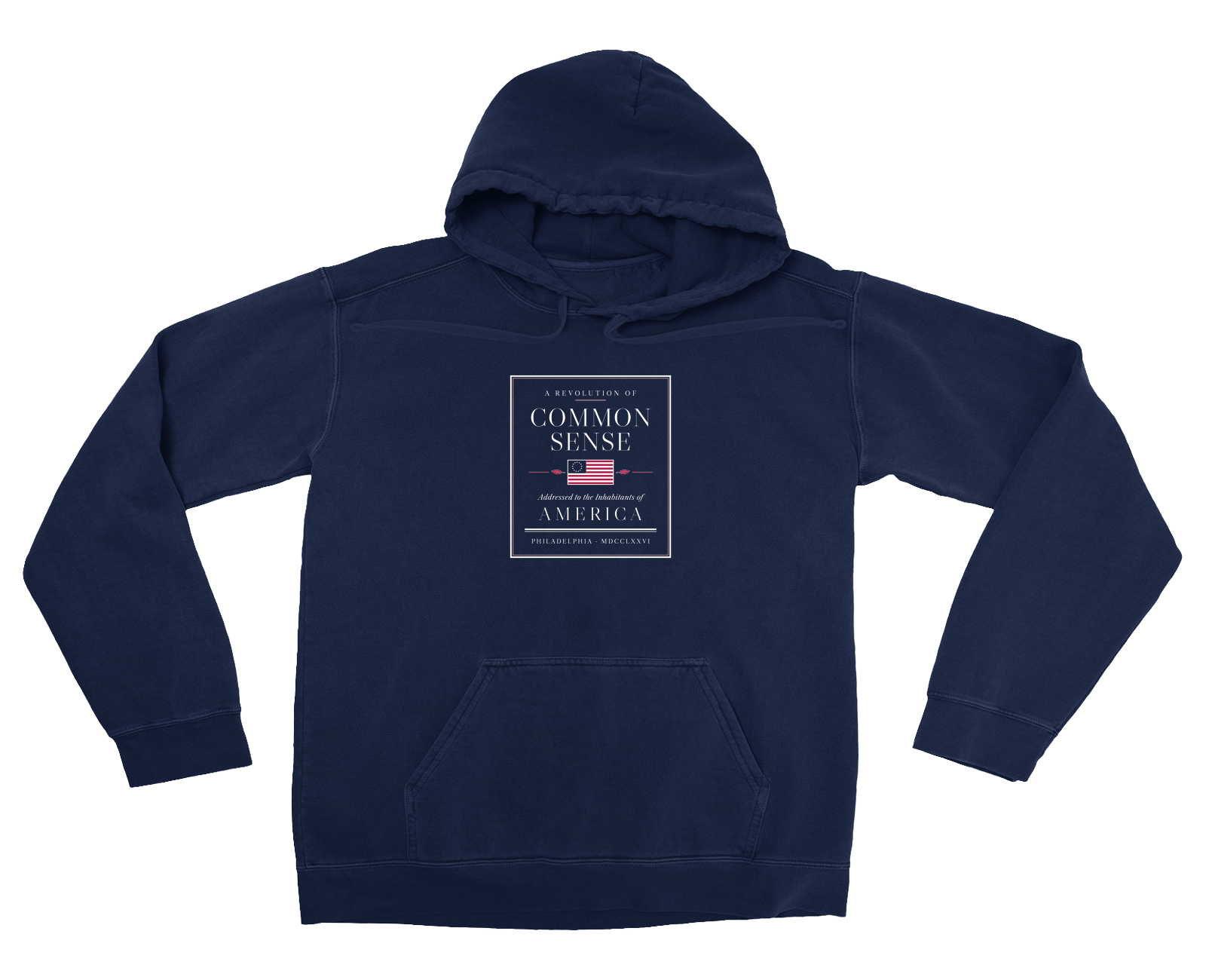 Common Sense Garment-Dyed Hoodie in True Navy