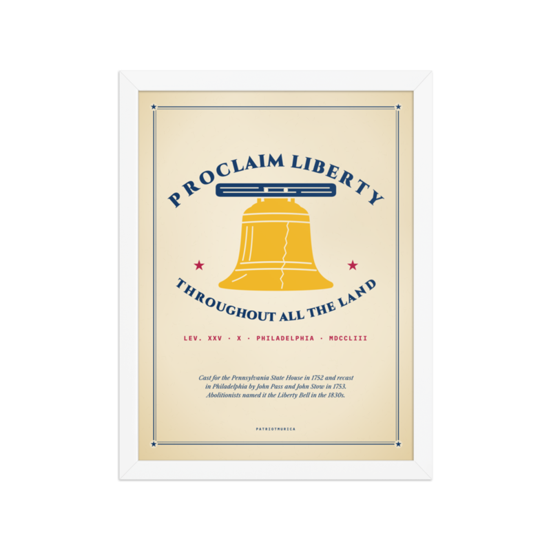 Liberty Bell Framed Print in White