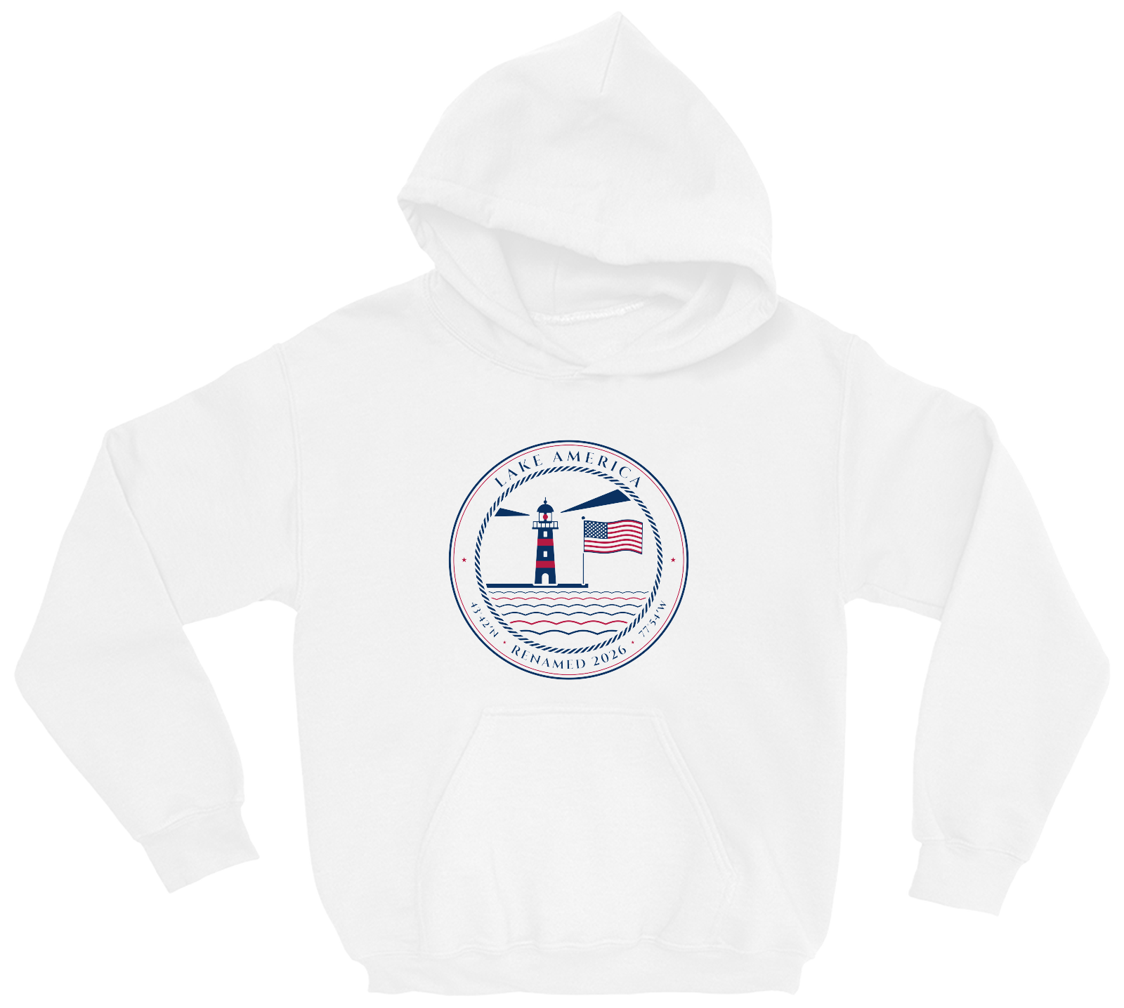 Lake America Youth Hoodie in White