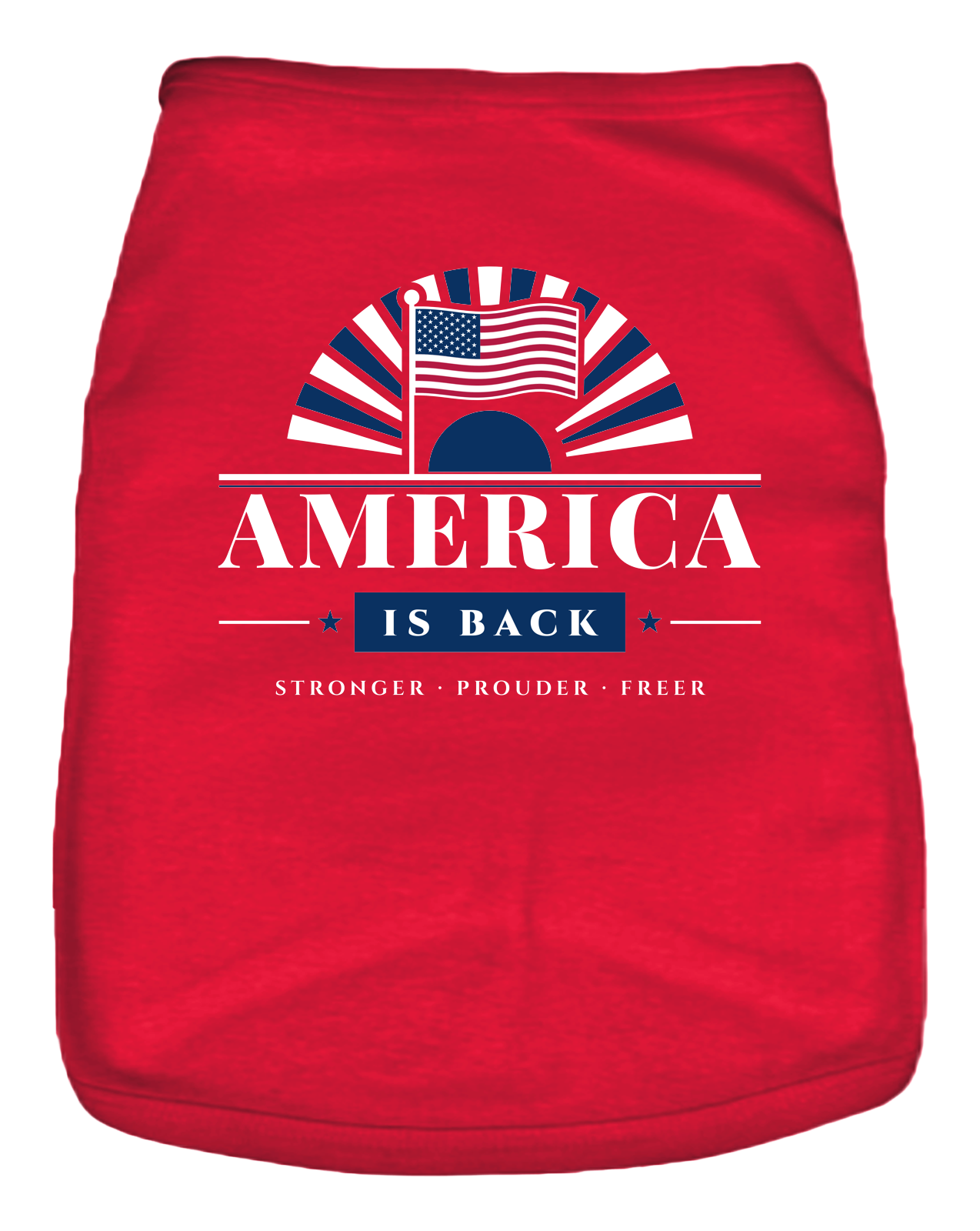 America Is Back Dog Tank in Red