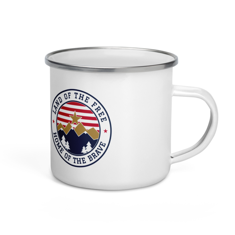 Land of the Free Enamel Camp Mug
