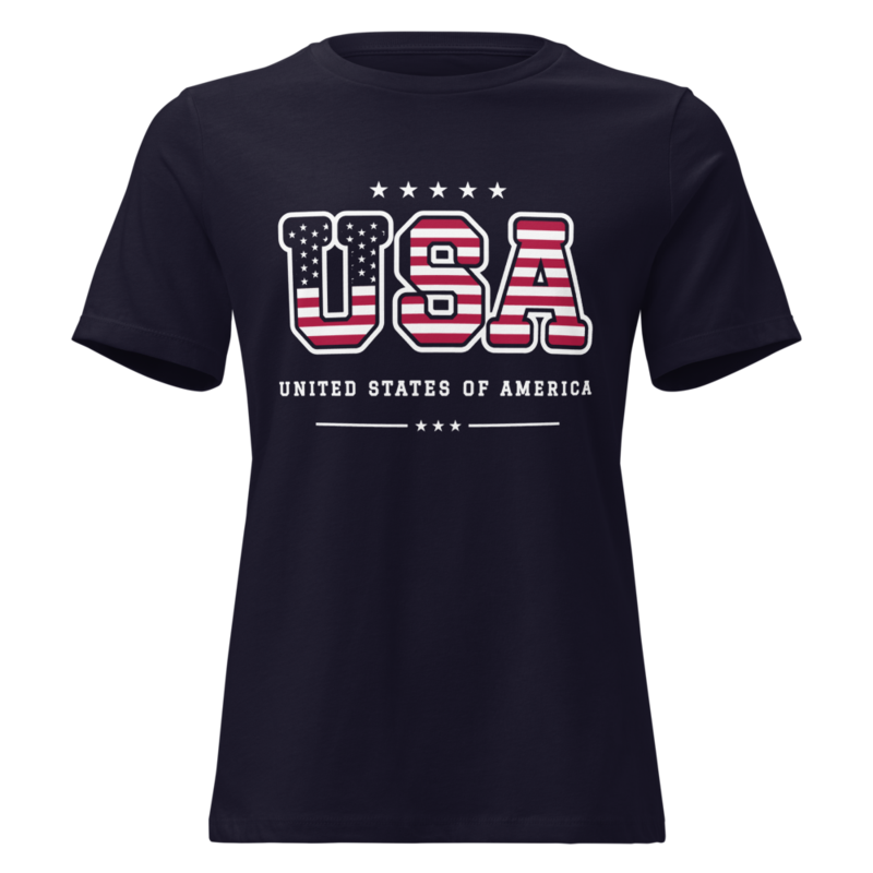 USA Women’s Relaxed Tee in Navy