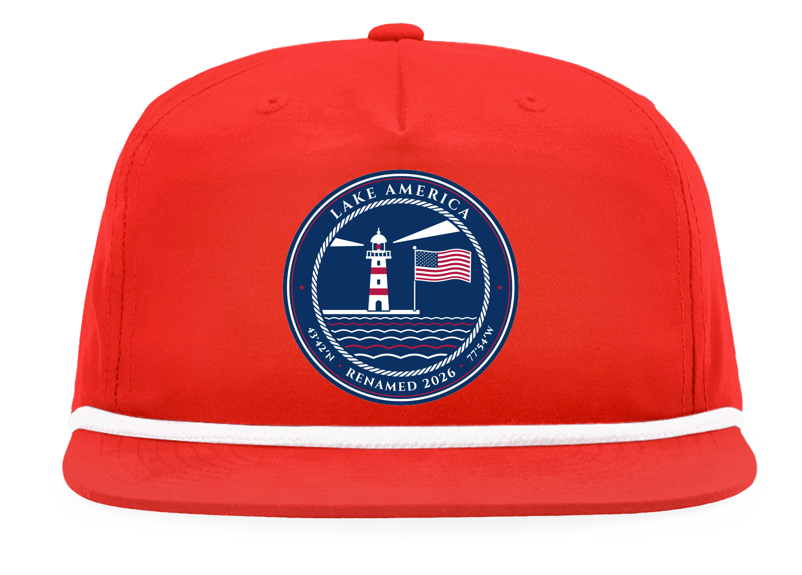 Lake America Rope Snapback Cap in Red / White Rope