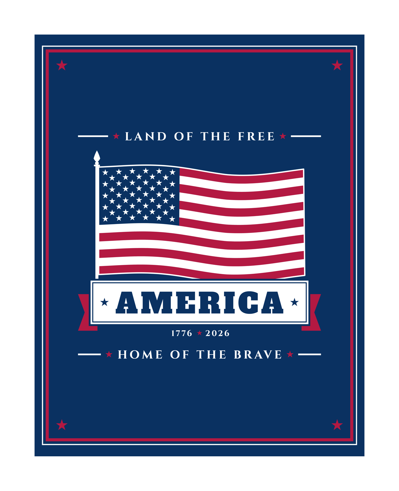 America Mounted Print