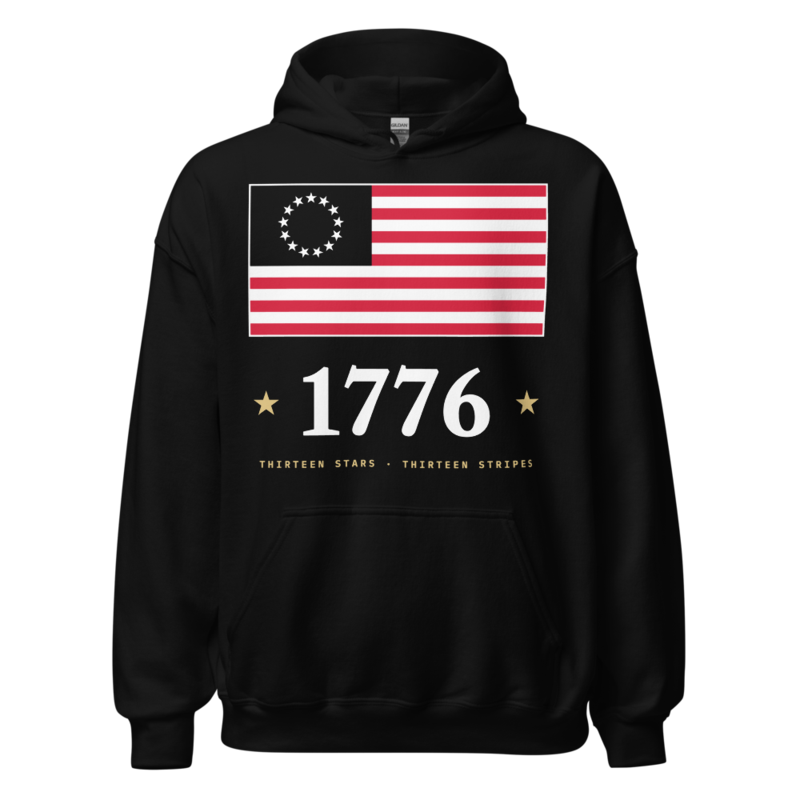 Betsy Ross 1776 Hoodie in Black