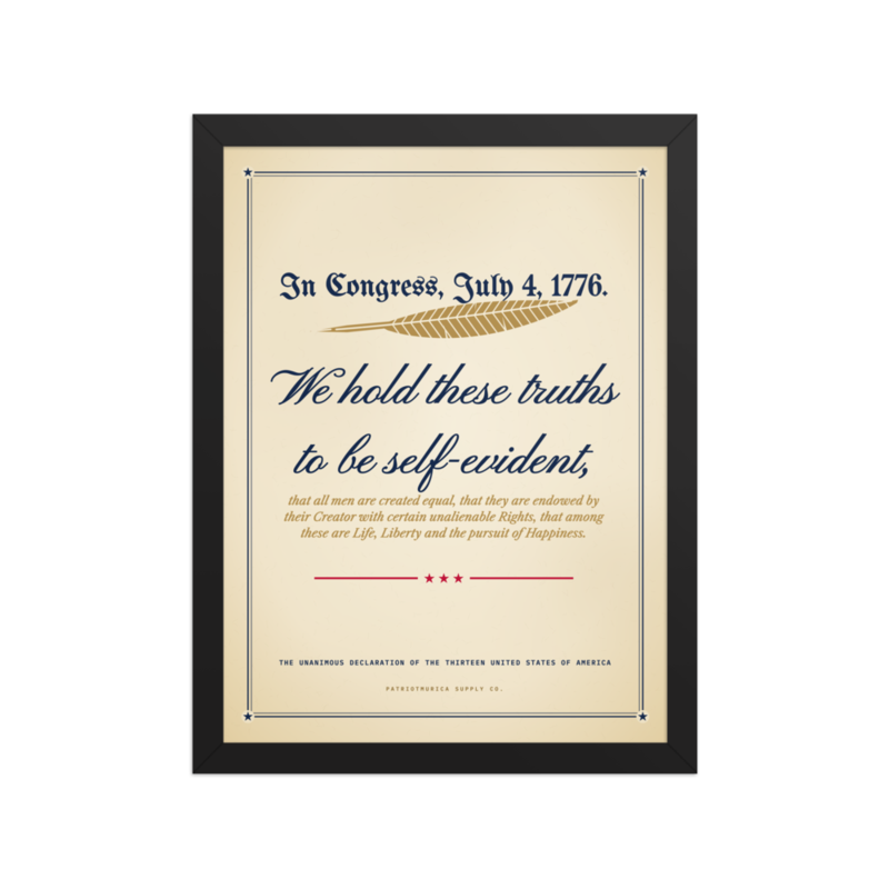 We Hold These Truths Framed Print in Black