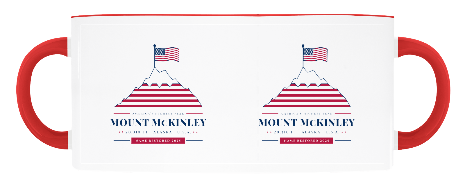 Mount McKinley Accent Mug in Red Accents