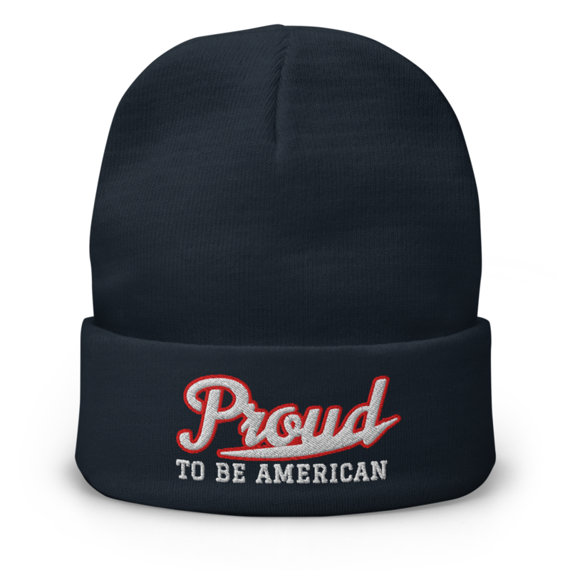 Proud to Be American Beanie in Navy