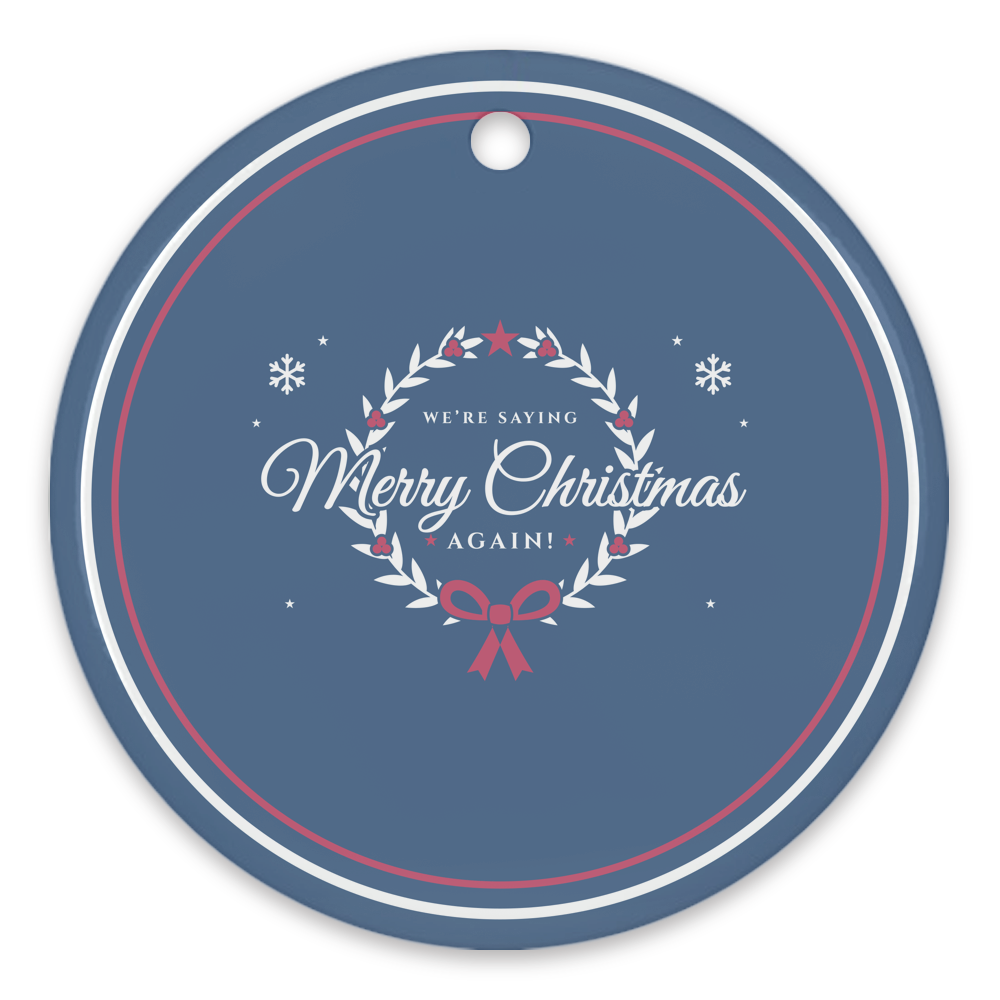 Merry Christmas Porcelain Ornament