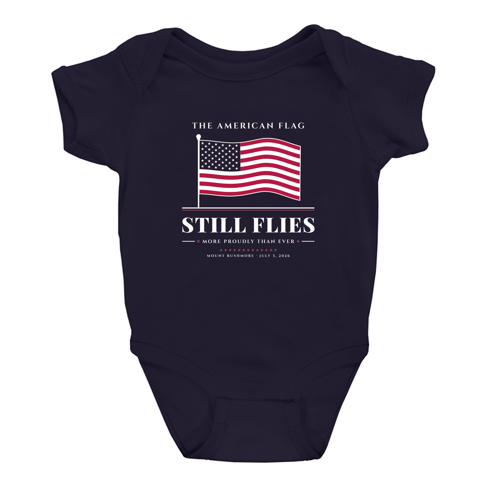 The American Flag Still Flies Baby Bodysuit in Navy