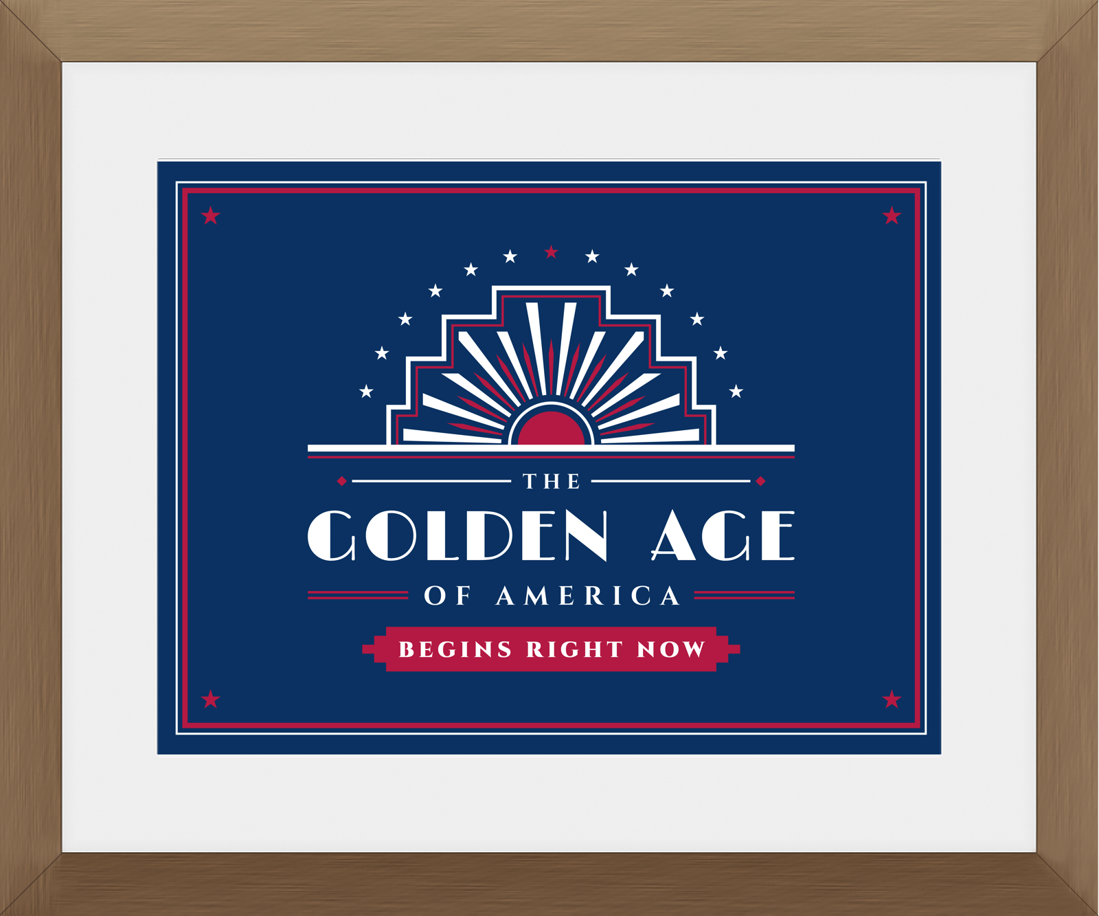 The Golden Age Framed Print in Walnut Frame