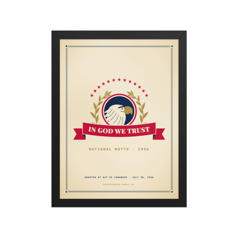 In God We Trust Framed Print in Black