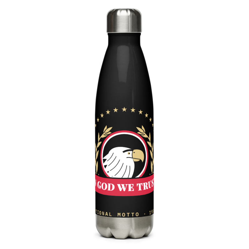 In God We Trust Water Bottle in Black