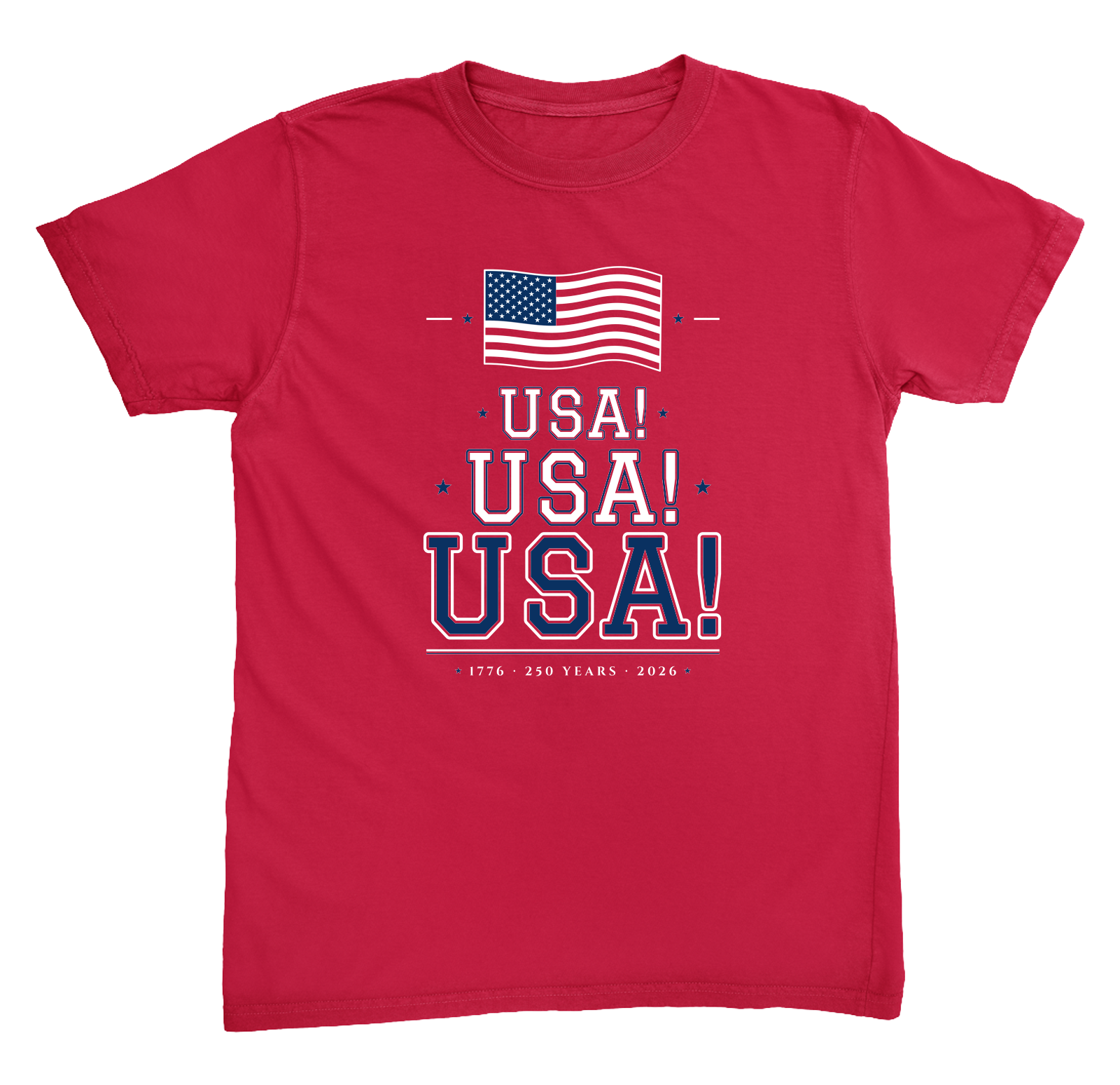 USA! USA! USA! Heavyweight Tee in Red