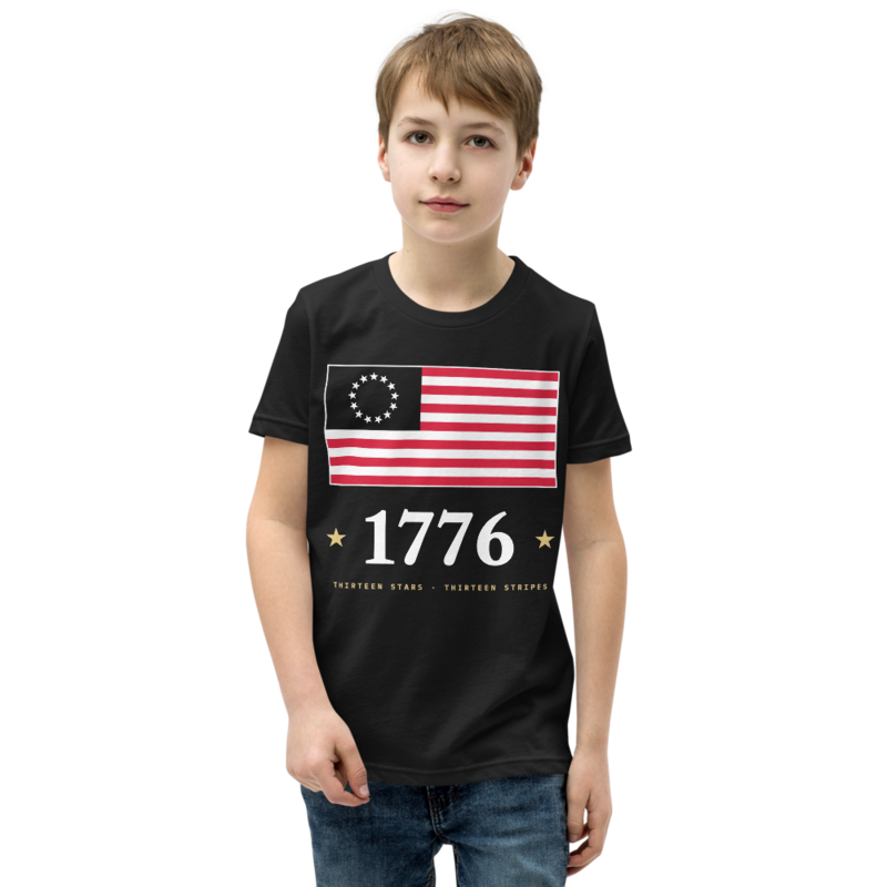 Betsy Ross 1776 Youth Tee in Black