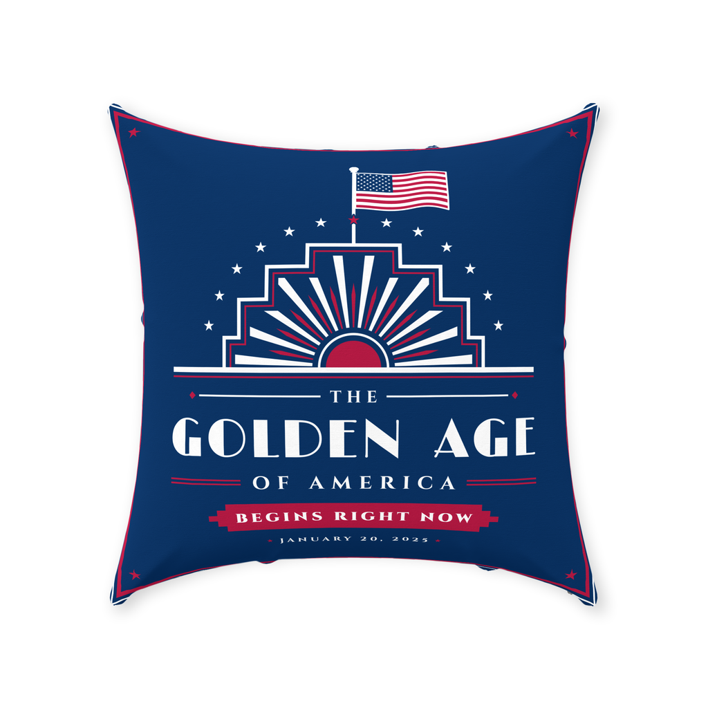 The Golden Age Linen Throw Pillow
